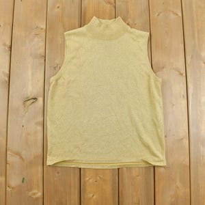 Vintage Y2k Women's Metallic Sleeveless Turtleneck