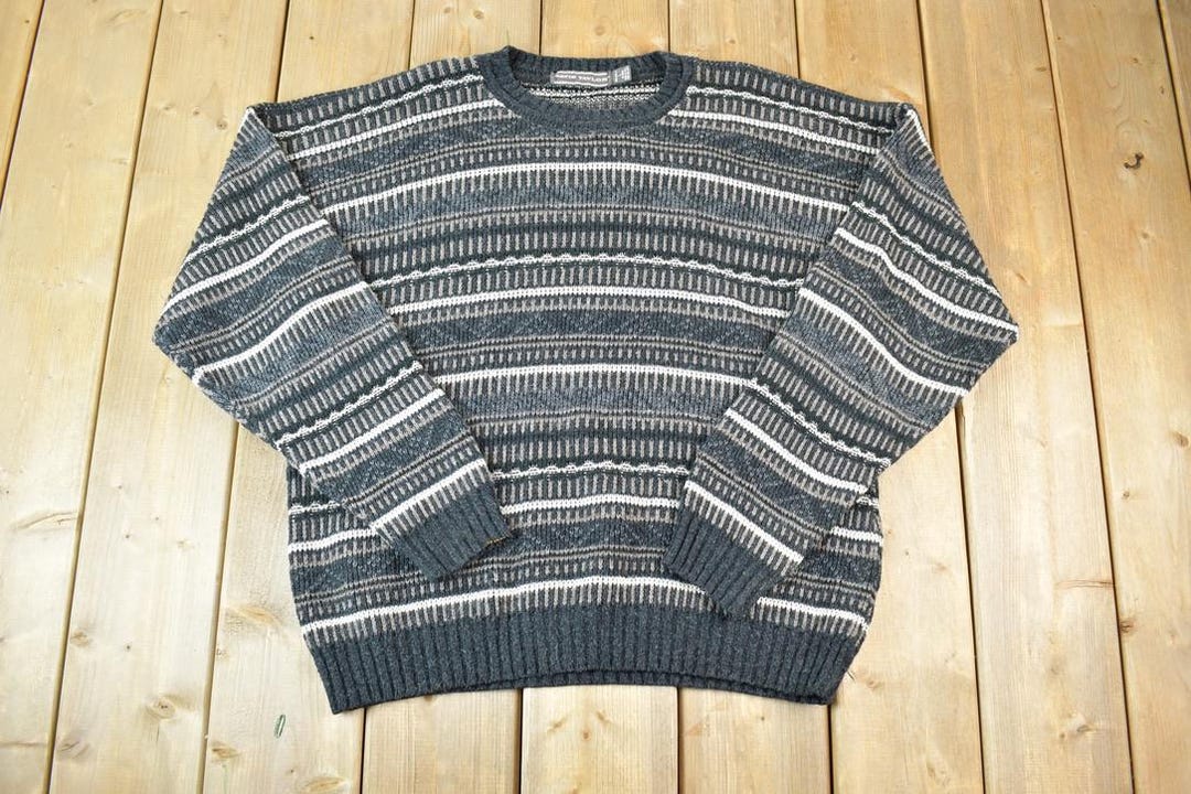 Vintage 1990s David Taylor Knit Abstract Striped Pattern