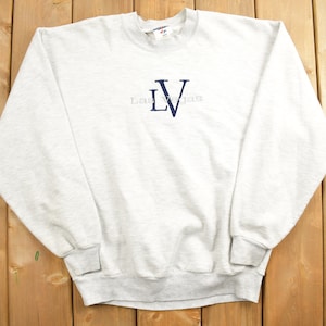 Vintage 1990s LV Las Vegas Jerzees Crewneck Sweatshirt / 90s Crewneck / Souvenir Sweater / Streetwear / Travel And Vacation / Size Medium /