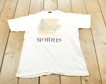 Vintage 80s Morris the Cat T-shirt 9lives Advertising Orange Tabby