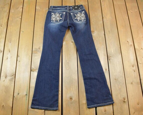 Vintage Y2K Miss Me Bedazzled Low Rise Jeans Size 26x31 / Boot Cut
