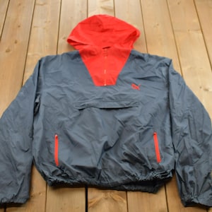 Vintage 1990s Puma Quarter Zip Windbreaker Jacket / 90s Puma / Athletic / Streetwear / Athleisure / Embroidered / Color Block