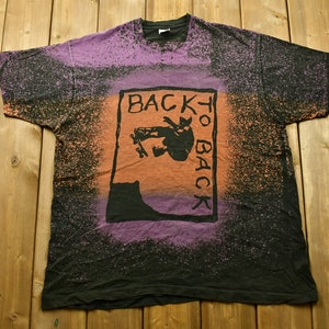 Vintage 90&#39;s Back To Back All Over Print Skateboarding T-Shirt / Graphic / 90s / Streetwear / Retro Style / Made In USA / Single Stitch
