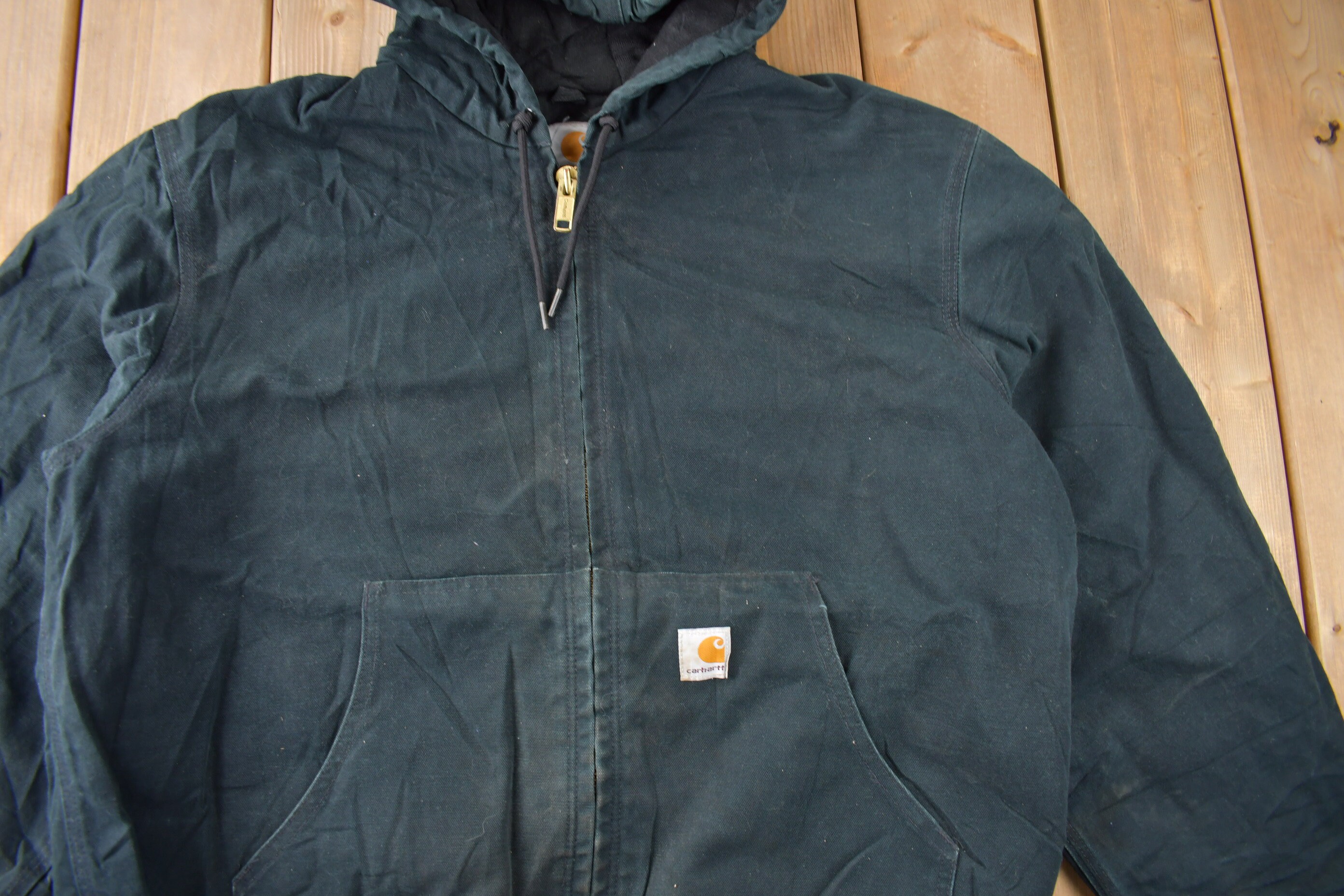 ジャケット・アウター Carhartt 90s Faded Black Active Jacket Carhartt Active Jacket Black With Quilted Lining - Etsy