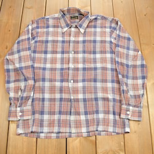 Vintage 1980s Town Craft JC Penney Flannel Button Up Shirt / 1980s Button Up / Vintage Flannel / Plaid Flannel / Size L