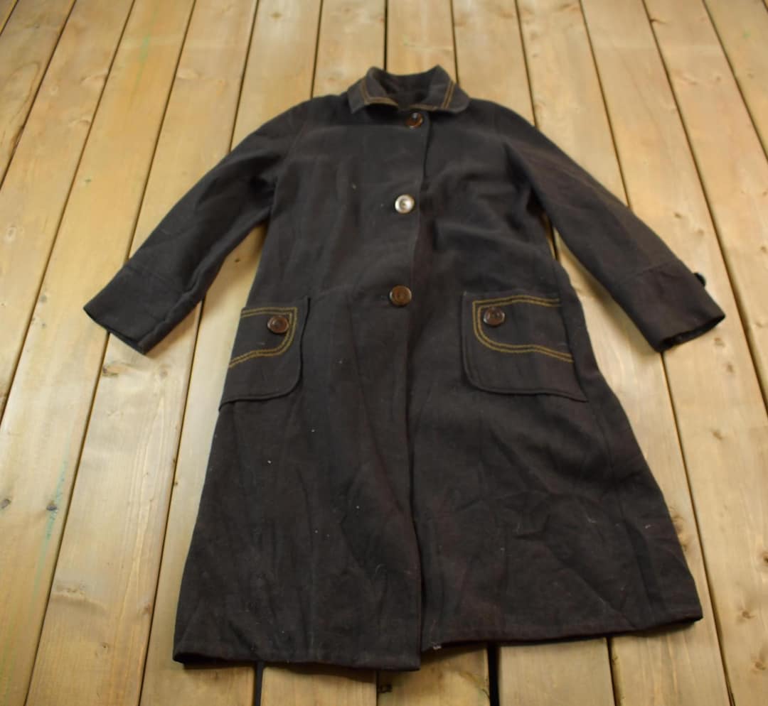 Vintage 1990s Wool Overcoat Jacket / Wool Jacket / Vintage 90s