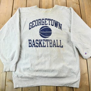 Vintage 1990s Georgetown Basketball Champion Reverse Weave Crewneck Sweatshirt / Made In USA / Heavy Weight / 90s Champion