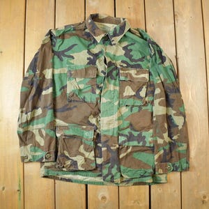 Vintage 1970s US Military Woodland Camo Field Jacket