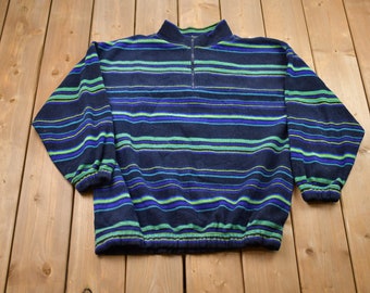 Vintage 1990s The Limited Striped Fleece Sweater / Sportswear / 90s Fleece / Streetwear / Athleisure / Hiking / Striped Fleece