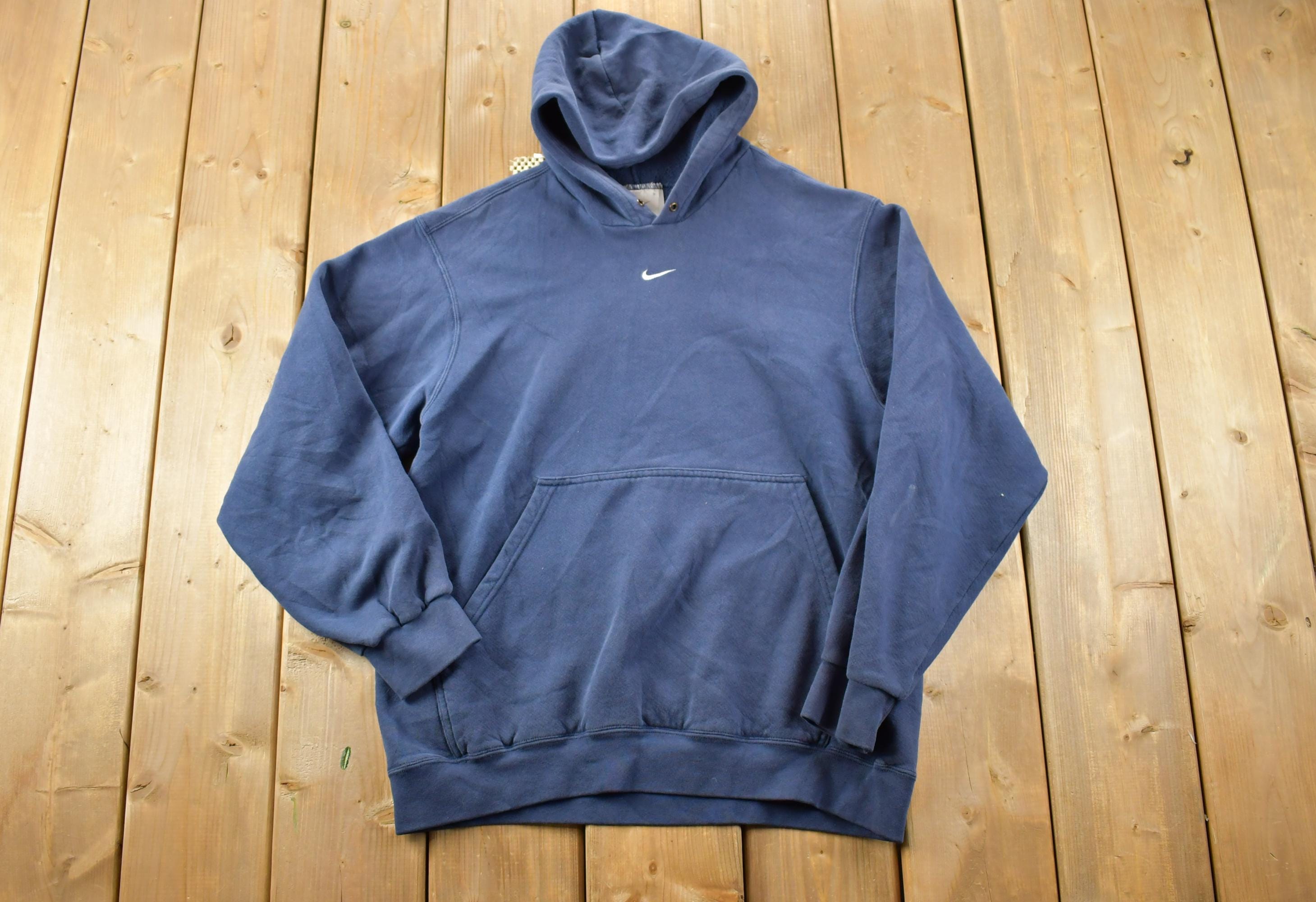 Vintage 1990s Nike Embroidered Mini Swoosh Hoodie Sweatshirt
