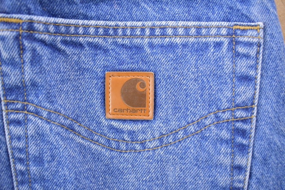 Vintage 1990s Carhartt Blue Work Jeans Size 32 x … - image 6