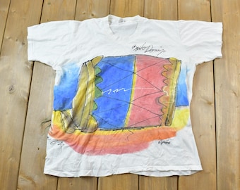 Vintage 1980s Caiman Graphic Drum T-Shirt / Vintage T Shirt / Streetwear / Graphic Tee / Single Stitch / Made In USA / 80s T shirt