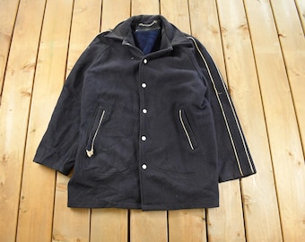Vintage 1960s Wool Sherpa Lined Varsity Jacket Men's Medium / Letterman Coat / Streetwear Fashion / Snap Button / True Vintage