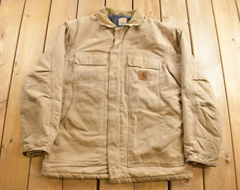 Vintage 1990s Carhartt Traditional Coat / Workwear / Streetwear / 1990 / Distressed Jacket / Outdoor Wear / Work Jacket / Corduroy