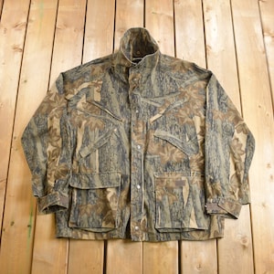 Vintage 1990s Trophy Rebark Bark Camo Jacket / Bark / Vintage Parka / Winter / Streetwear / Hunting