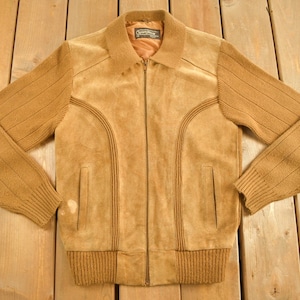 Vintage 1970s SportsWear Suede Jacket / Zip Up / Sears Jacket / Collared / Streetwear / Suede Jacket / Vintage Suede Jacket