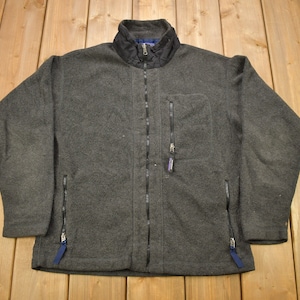 Vintage 2001 Patagonia Synchilla Full Zip Fleece Sweater / Made In USA / Outdoorsman / Streetwear / Athleisure / Hiking / Grey Fleece