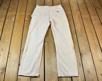 70s Painter's Pants 31 X 30 Vintage Off-white Canvas