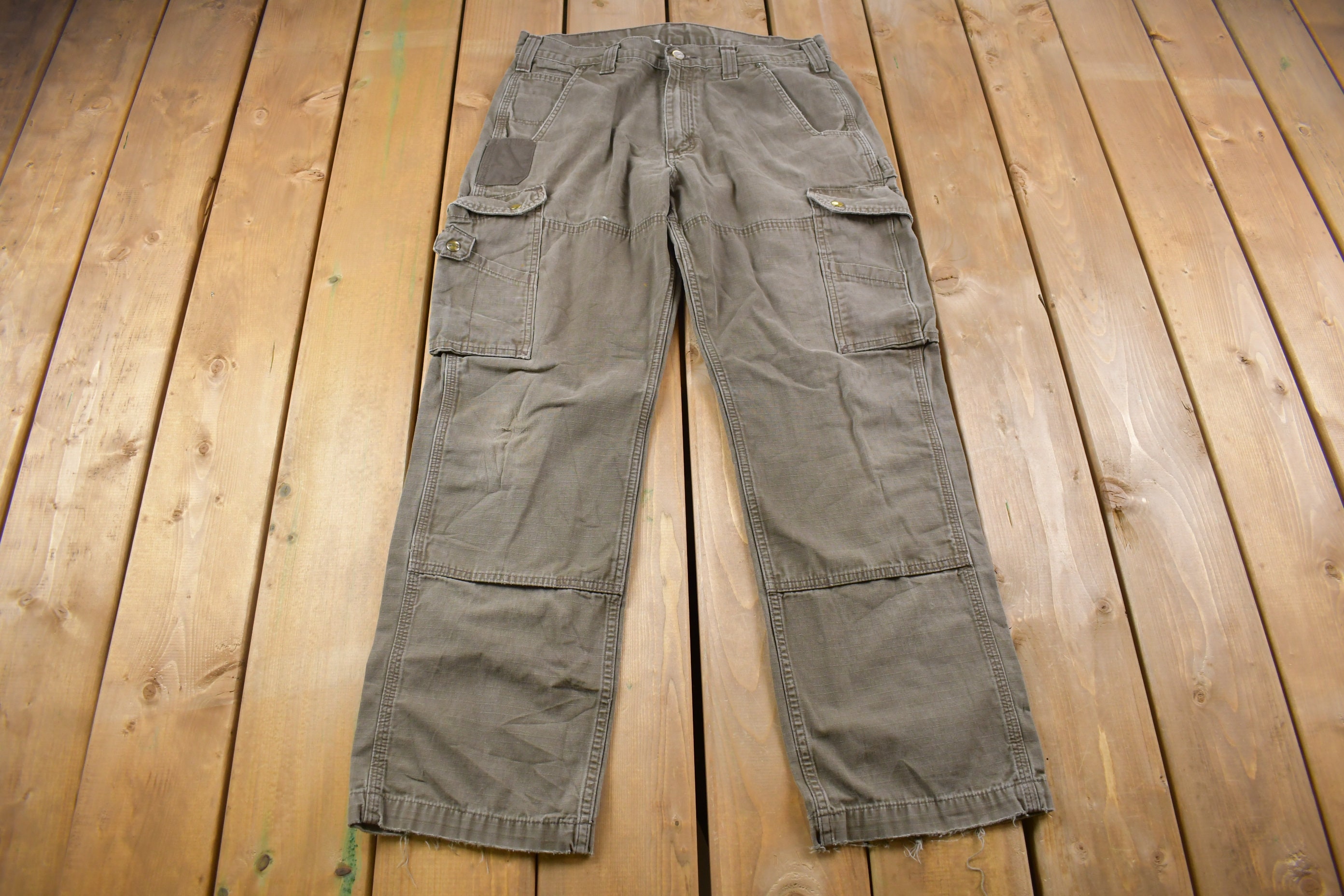 Vintage 1990s Carhartt Double Knee Cargo Work Pants Size 33 X