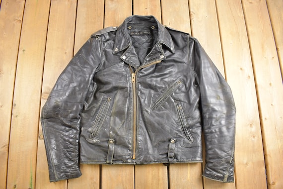 Vintage 1970s Harley AMF Leather Biker Jacket / Motorcycle Jacket / Leather Coat / Vintage Biker Jacket / Heavy Weight /
