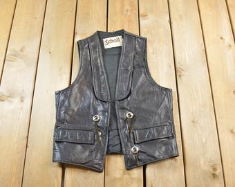 Small 70s Schott Suede Rancher Western Vest / Trucker Style Snap