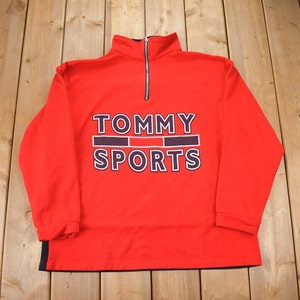 Vintage 1990s Tommy Sports Quarter Zip Fleece Sweater / Vintage Tommy / 90s Sweater / Streetwear / Athleisure / Hilfiger / Made In USA