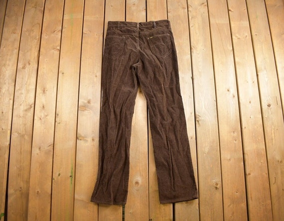 Vintage 1990s Lee Brown Corduroy Pants Size 32x32… - image 2