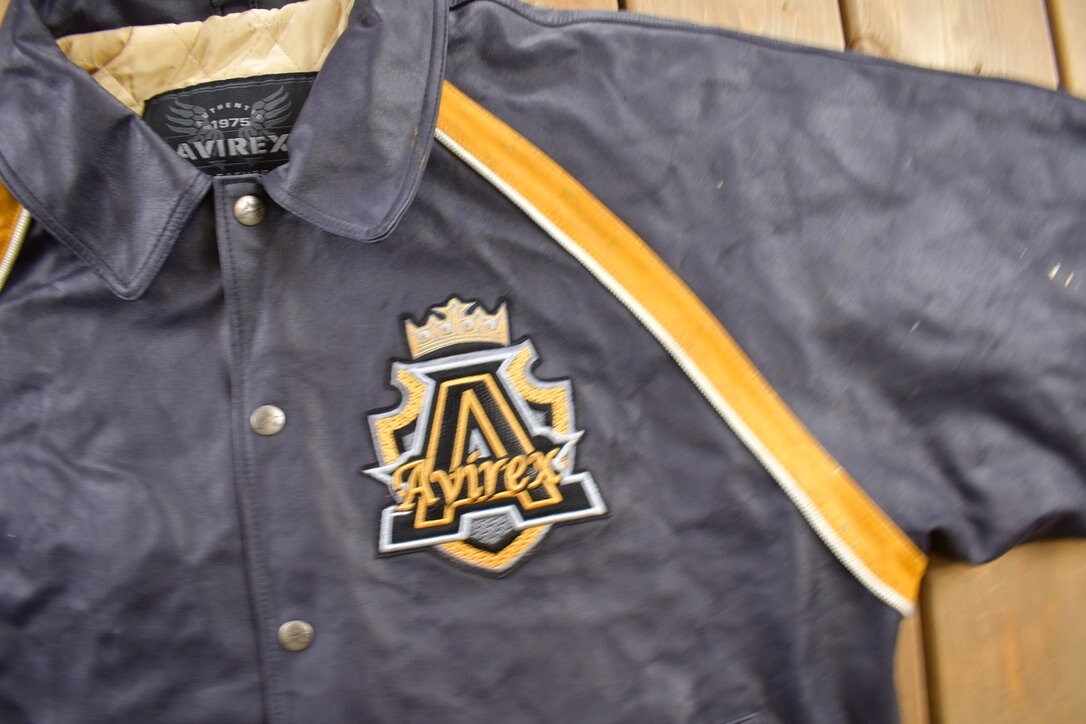 Vintage Y2K Avirex Leather Varsity Jacket / Avirex Jacket Vintage Y2K Avirex Leather Varsity Jacket / Avirex Jacket
