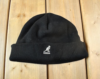 Vintage 1990s Kangol Acrylic Cuff Pull On Beanie Hat One Size / 90s Hat / Vintage Kangol Cap / Embroidered