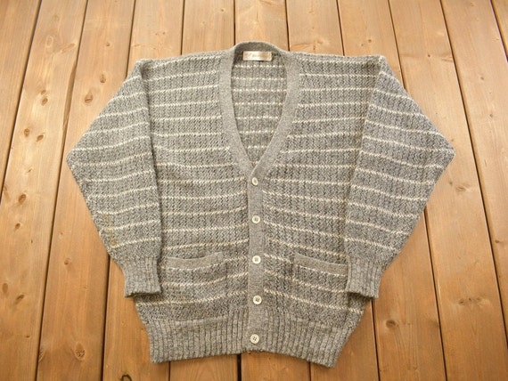 Vintage 1980s Braemar Knitted Striped Cardigan Sw… - image 1