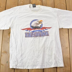 Vintage 1990s Harley Davidson American Classic Graphic T-Shirt / Vintage T Shirt / Streetwear / Graphic Tee / Single Stitch / Made In USA