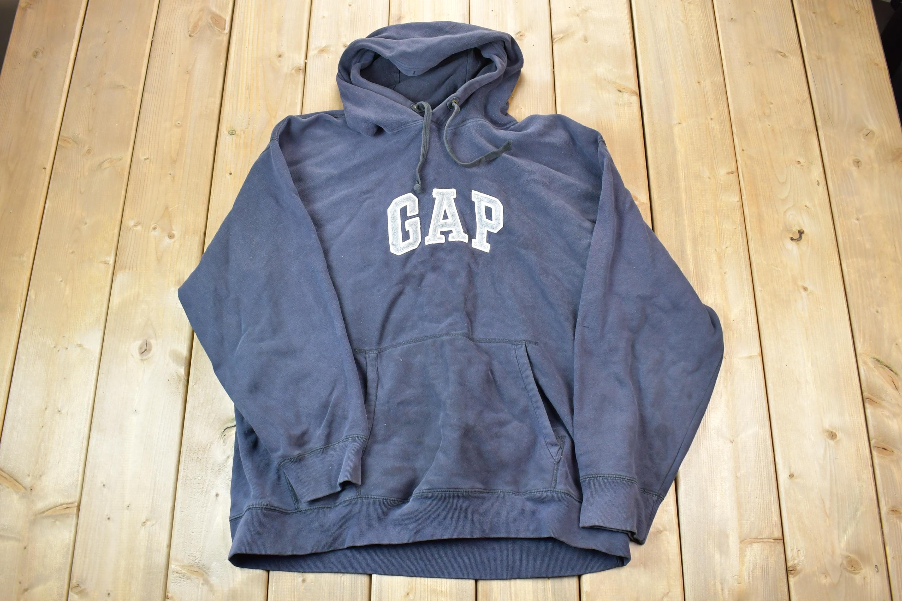 Vintage 1990s GAP Graphic Embroidered Hoodie / 90s Hoodie Vintage 1990s GAP Graphic Embroidered Hoodie / 90s Hoodie