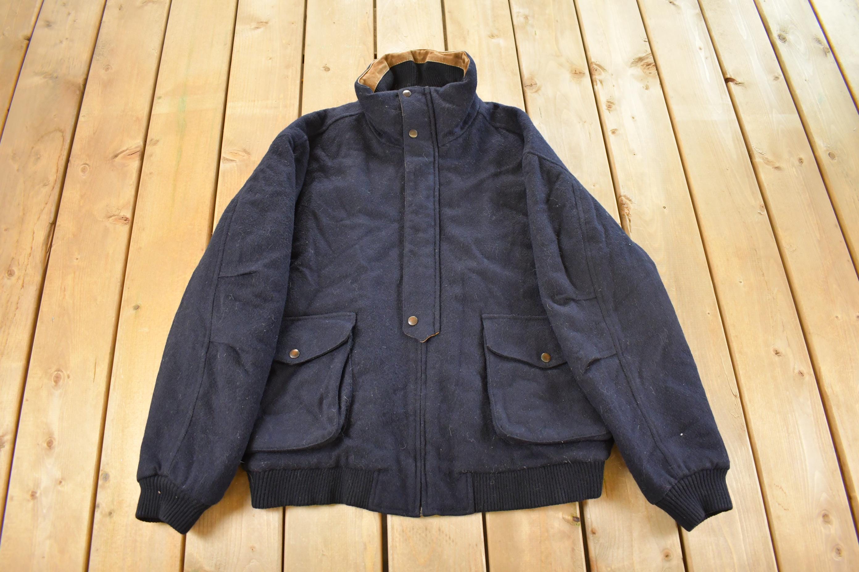 Vintage 1990s St. John's Bay Wool Jacket Men's Large / Wool Coat