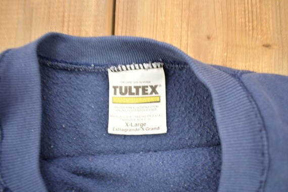 Vintage 1980s Tultex Blue Blank Raglan Crewneck S… - image 3