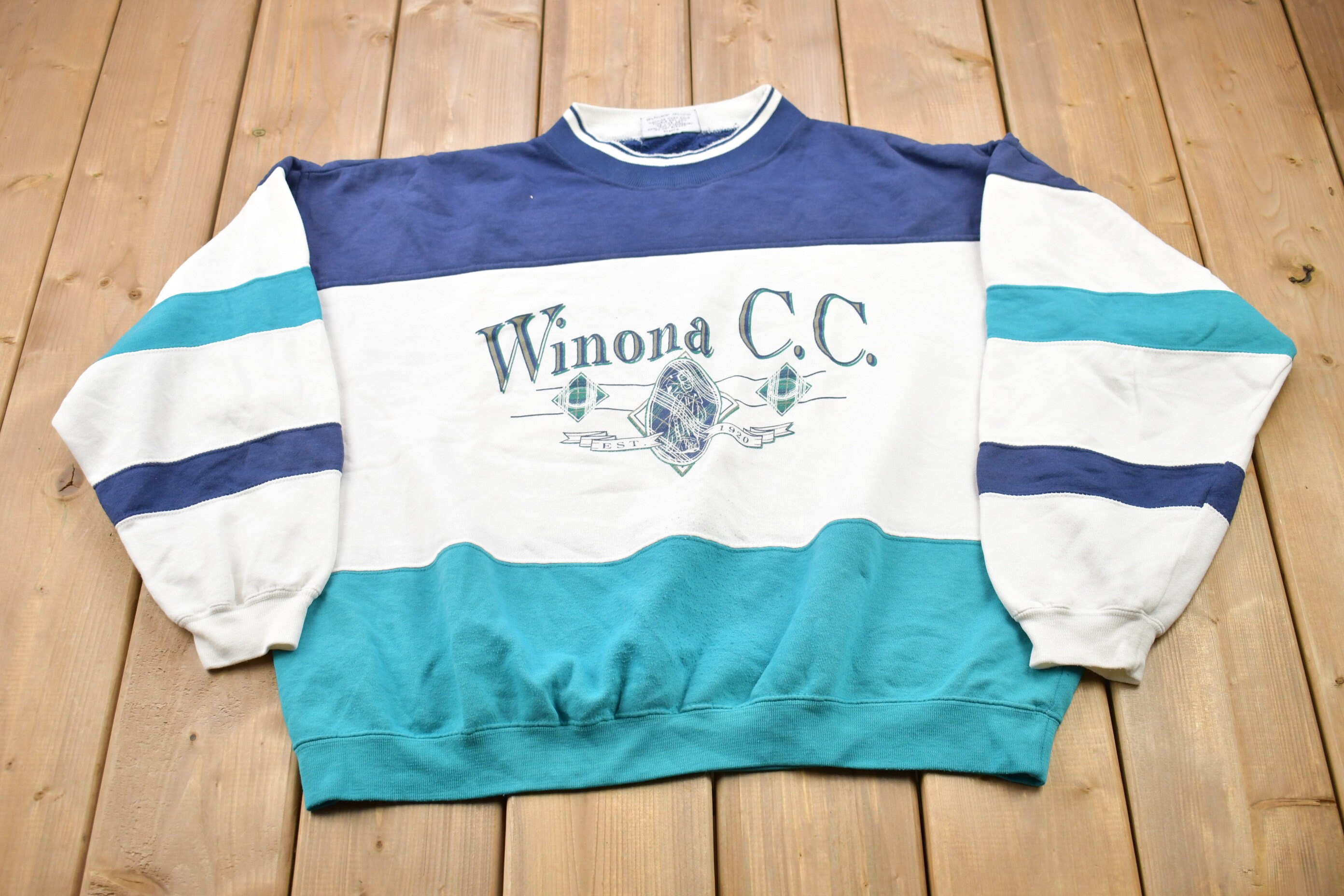 Vintage 1990s Winona CC Graphic Crewneck Sweatshirt 90s Crewneck