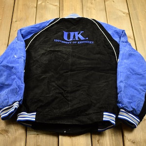 Vintage 1990s University Of Kentucky Leather Varsity Jacket / Leather Coat / Winter Outerwear / Streetwear Fashion / Suede Jacket