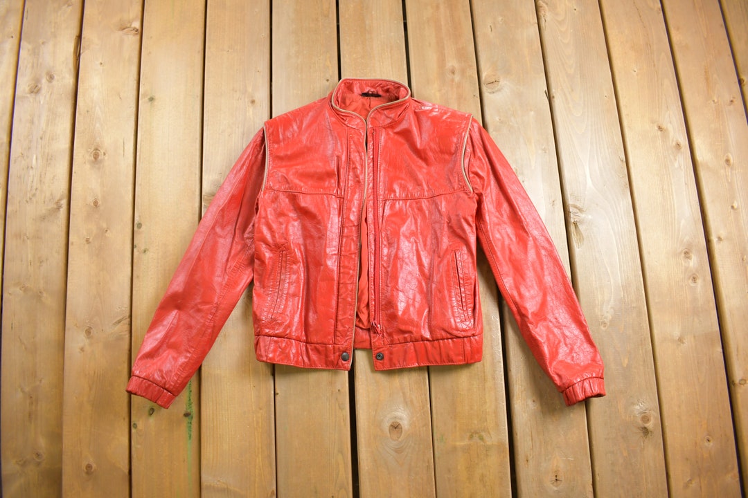 Vintage 1970s Marco Morani Red Leather Jacket / Fall Vintage 1970s Marco Morani Red Leather Jacket / Fall