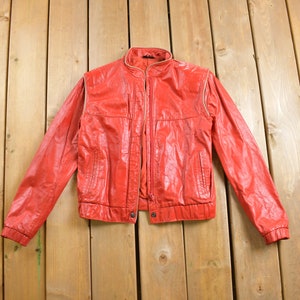 Vintage 1970s Marco Morani Red Leather Jacket / Fall Outerwear / Leather Coat / Racer / Streetwear Fashion / Made in Argentina /