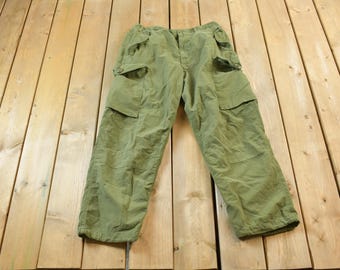 ［golam］60's M64 cargo pants VTGDR 1960's M-47 Fatigue Combat Pants for Men 32 Army Green