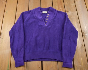 80s L.L.Bean cotton knit 80s  Border Cotton Knit