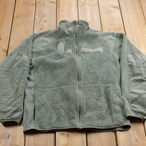 Vintage 1990s Cold Weather Fleece Zip Up Sweater / Outdoorsman / 90s Sweater / Streetwear / Hiking / Fleece Zip up / Military Fleece