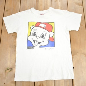 Vintage 1990s Roots Beaver Brand Graphic Youth T-Shirt / Single Stitch / Made In Canada / Vintage Roots