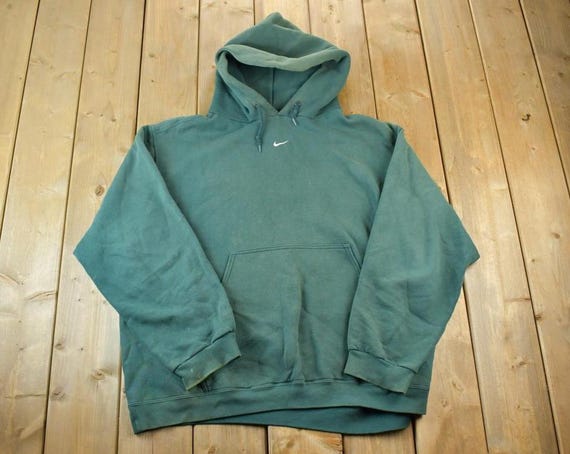 Vintage 1990s Nike Embroidered Mini Swoosh Hoodie Sweatshirt 90s