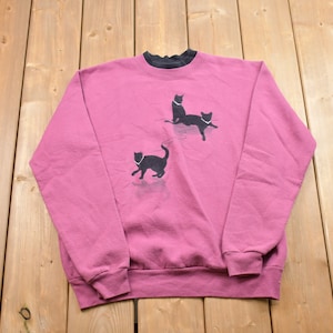 Vintage 1990s Top Stich Cute Kittens Crewneck Sweatshirt / 90s Crewneck / Athleisure / Streetwear / Cute Vintage Sweater / Women's Vintage
