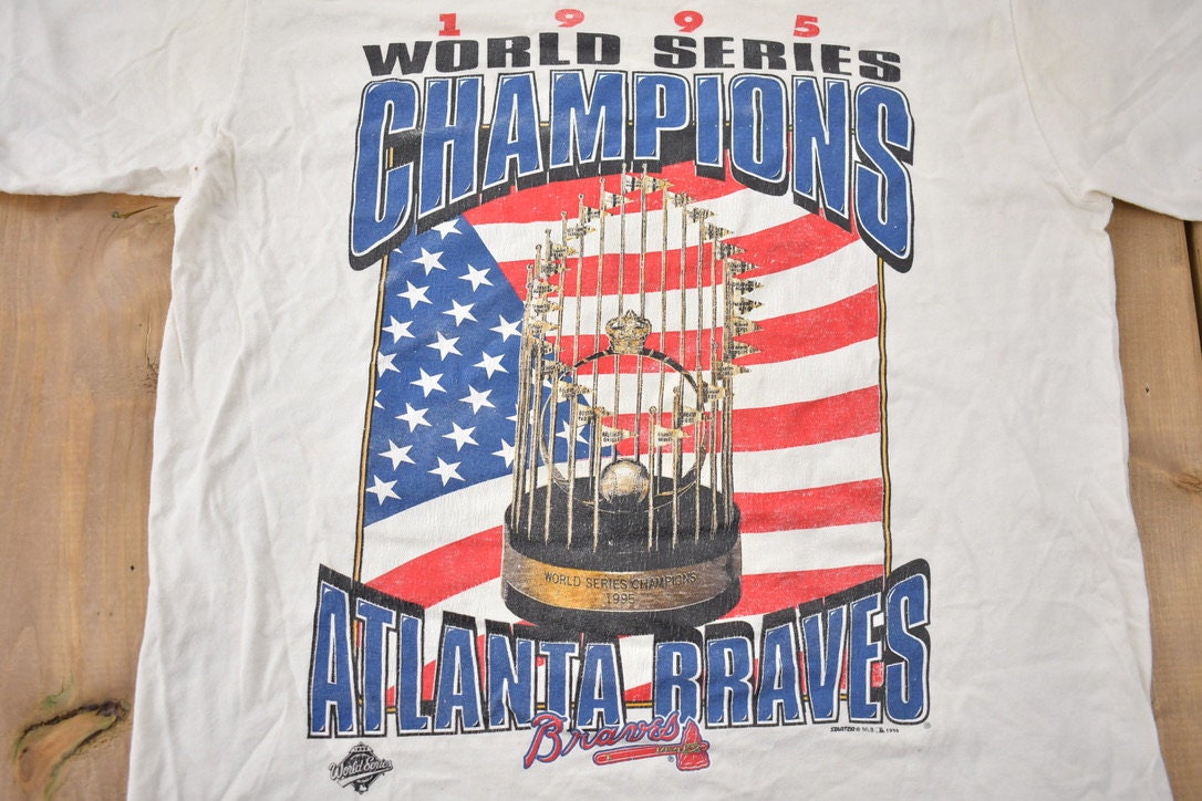 Vintage 1995 World Series Champions Atlanta Braves MLB Ringer T