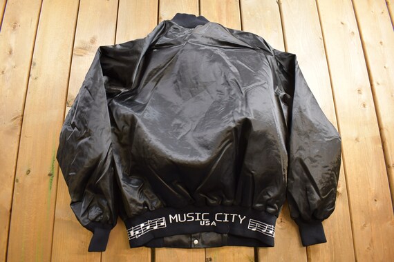 Vintage 1980s West Ark Nashville Music City Satin Bomber