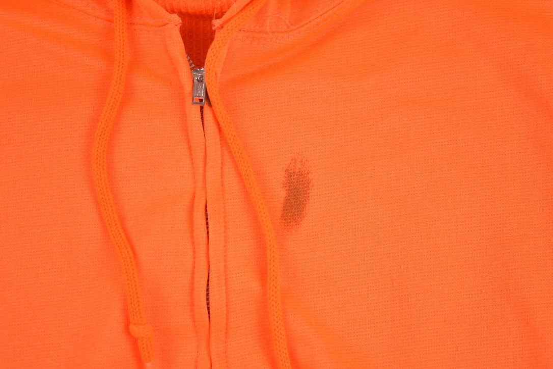 Vintage 1970s Orange Thermal Zip up Hoodie / 70s Hoodie / True