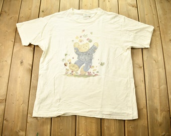 Vintage 1990s Cottage Essentials Teddy Bear Graphic T-Shirt / Streetwear / Retro Style / Single Stitch / Northern Reflections / 90s Tee