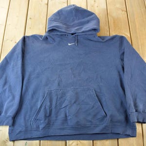 Vintage Y2K Nike Middle Swoosh Hoodie / Blue Nike Hoodie / Nike Swoosh / Embroidered / Nike Hoodie Size XXL / Made In Canada / Mid Swoosh
