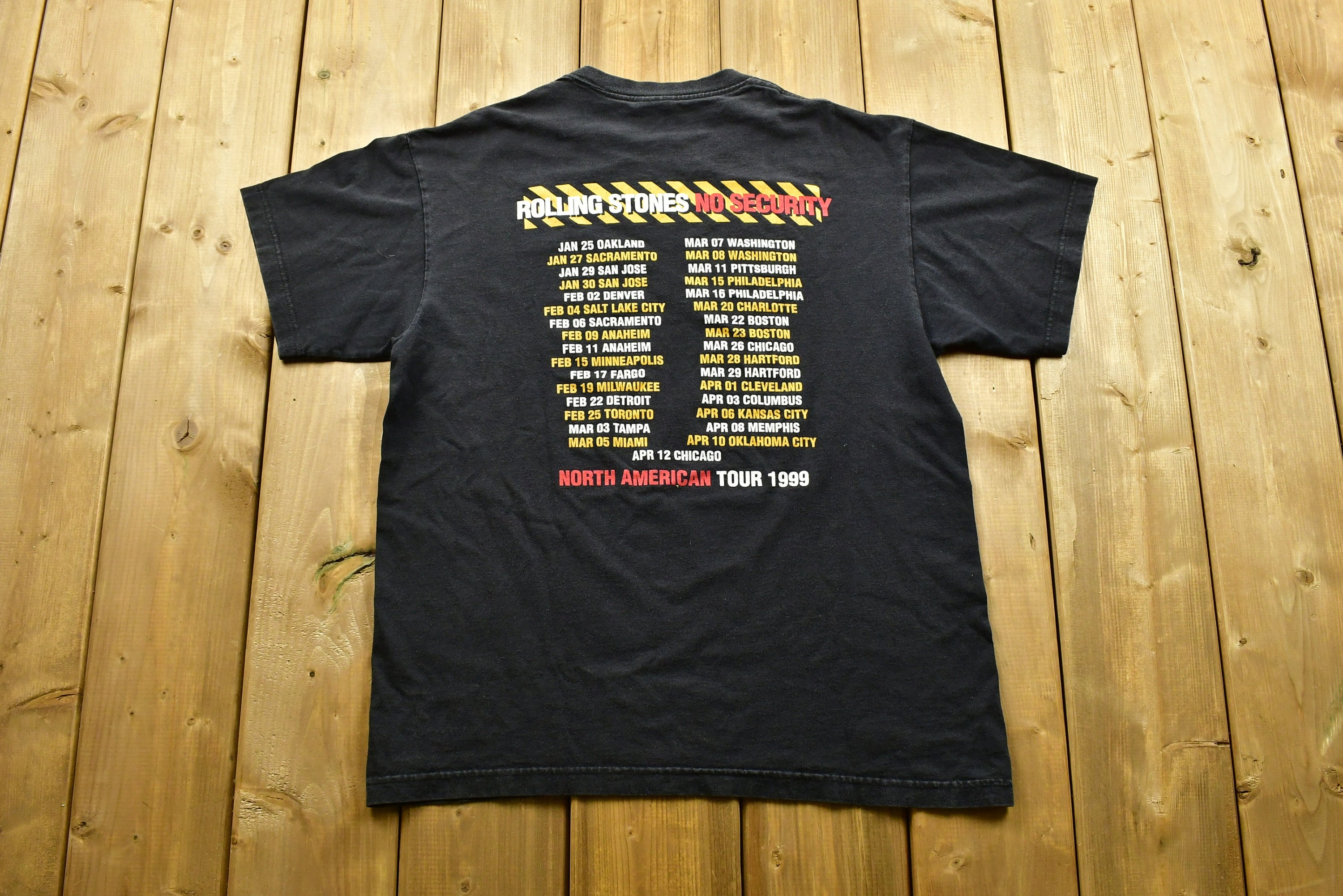 トップス THE ROLLING STONES NO SECURITY TOUR 90s 1999 Rolling Stones No Security Tour Shirt | Authentic Vintage Tee